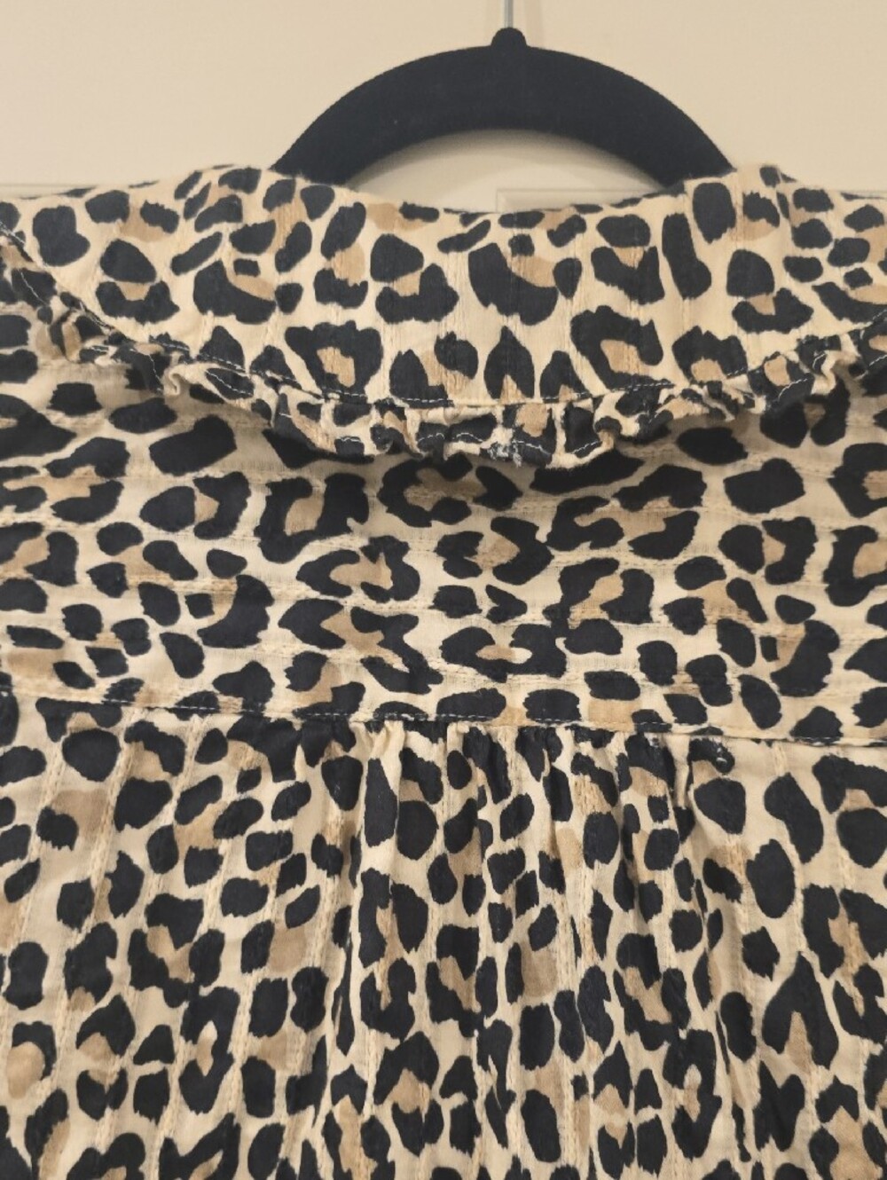 Pilcro Leopard Print Shirt in Cream and Black - Picture 7 of 8
